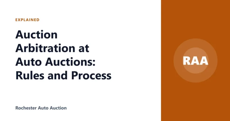 Auction Arbitration at Auto Auctions: Rules and Process