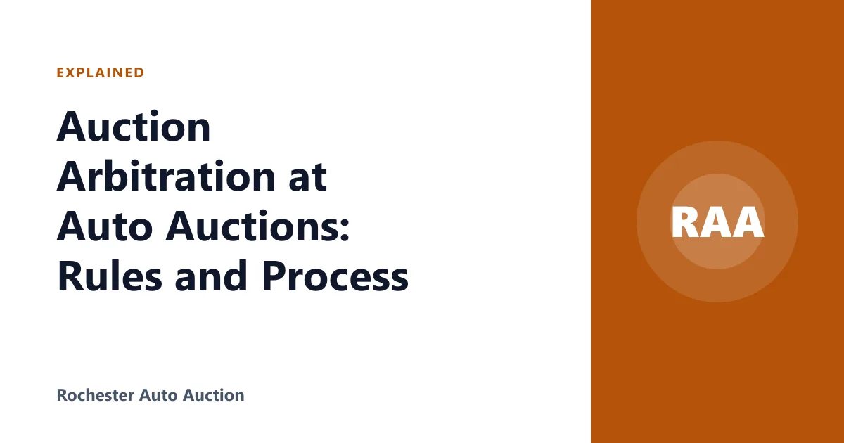Auction Arbitration at Auto Auctions: Rules and Process