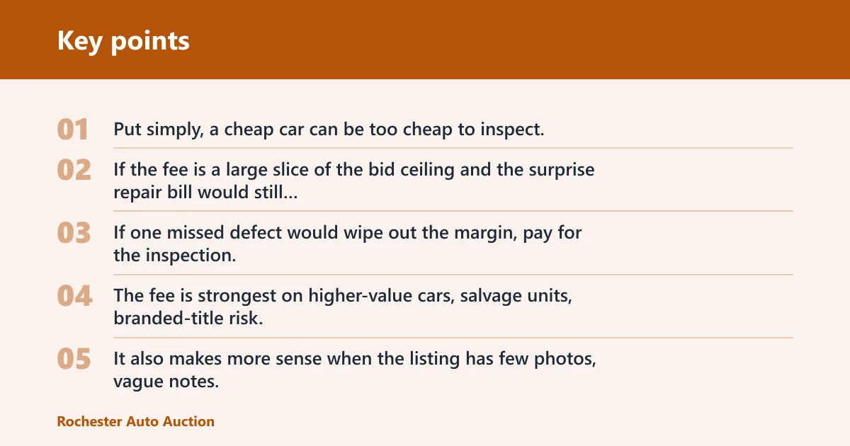 Key points: Auction inspection matrix