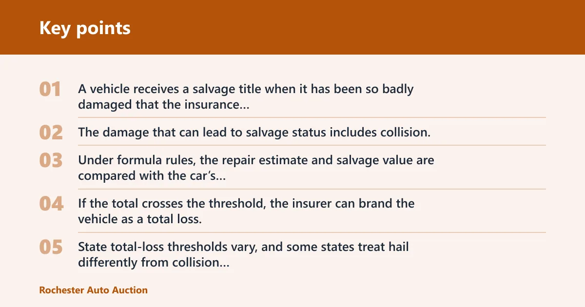 Key points: How salvage title follows hail damage