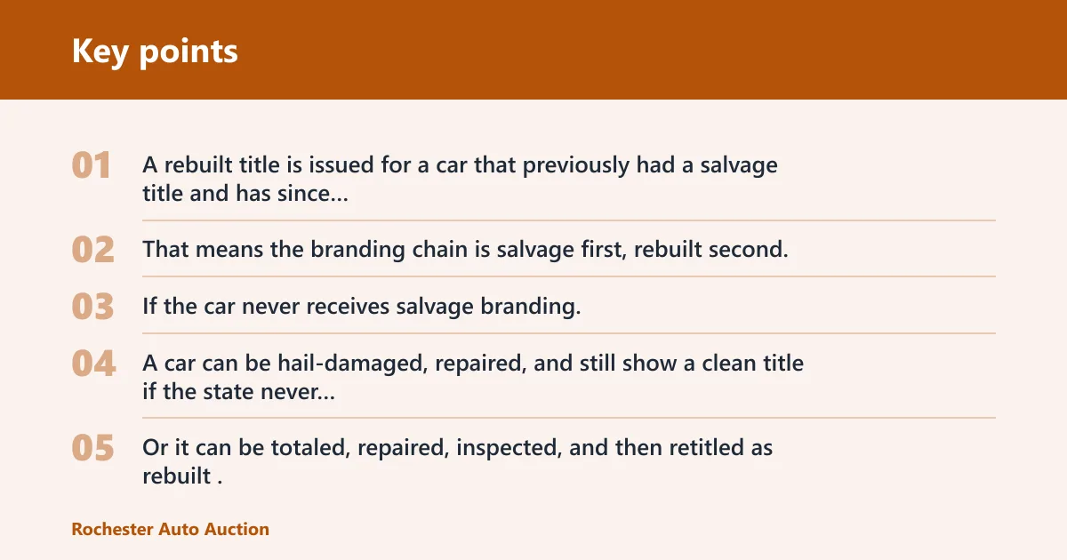 Key points: Can a car get a rebuilt title from hail?