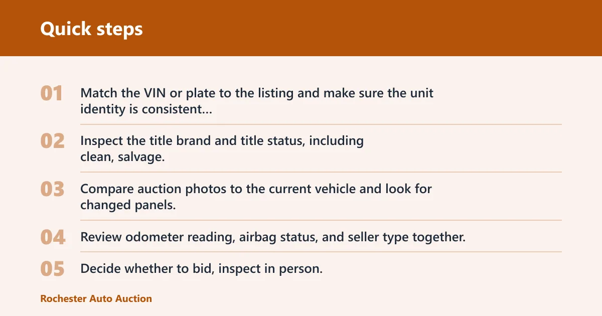 Quick steps: How to use auction records as a buyer verification workflow
