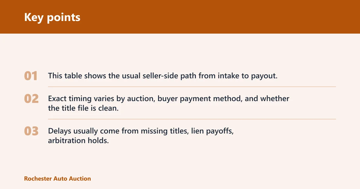 Key points: Seller settlement timeline
