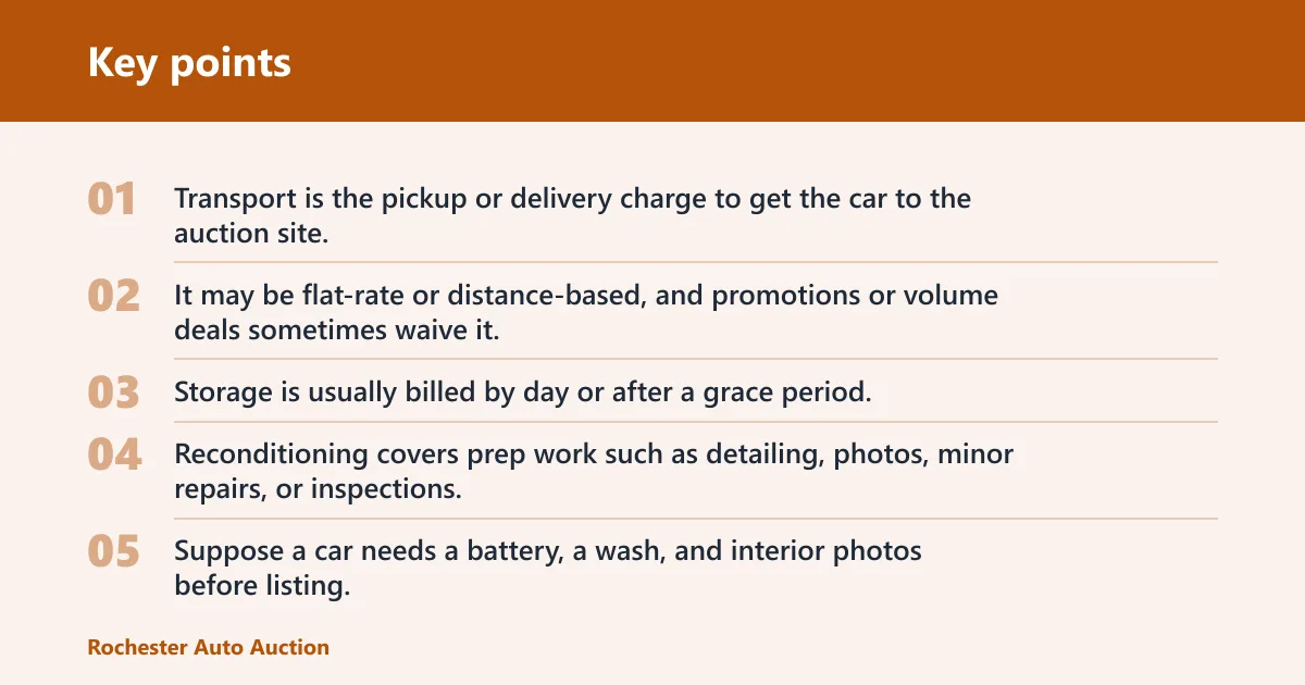 Key points: What fees are included in auction consignment?
