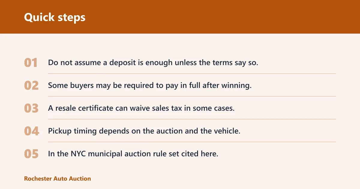 Quick steps: Payment and pickup steps