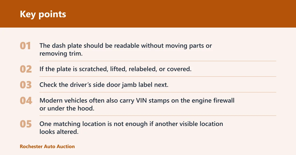 Key points: How do you find the VIN first?