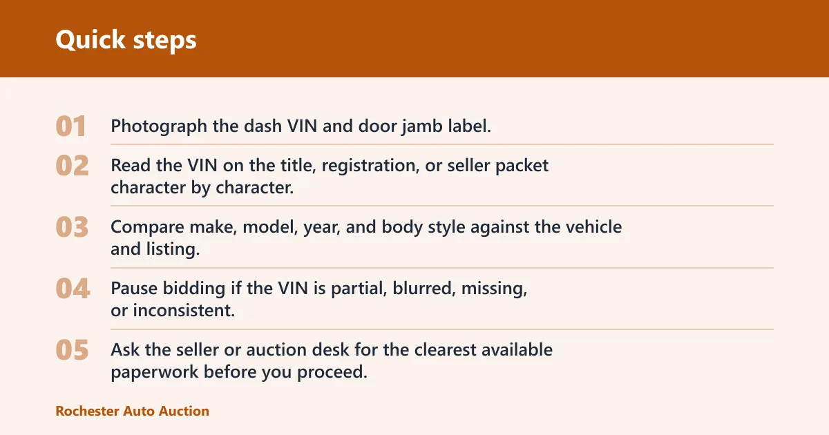 Quick steps: How do you check the registration against the vehicle?