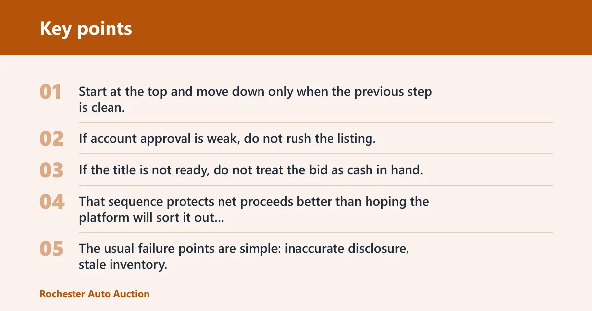 Key points: Seller decision checklist