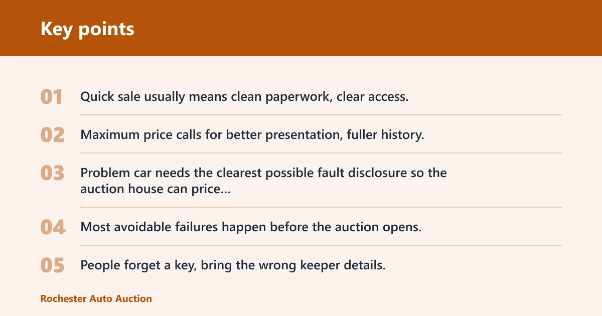 Key points: Seller auction checklist
