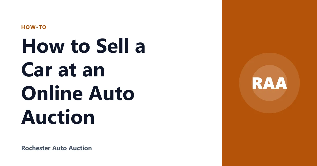 How to Sell a Car at an Online Auto Auction