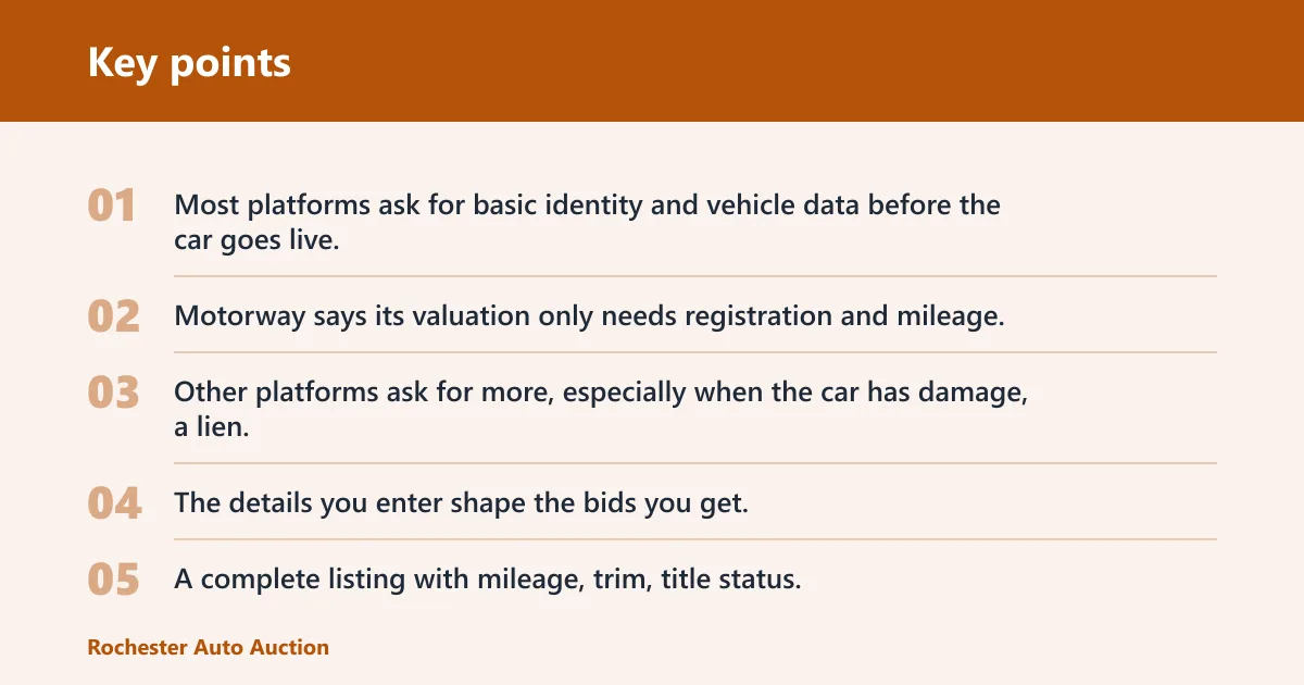 Key points: How does an online car auction work for sellers?