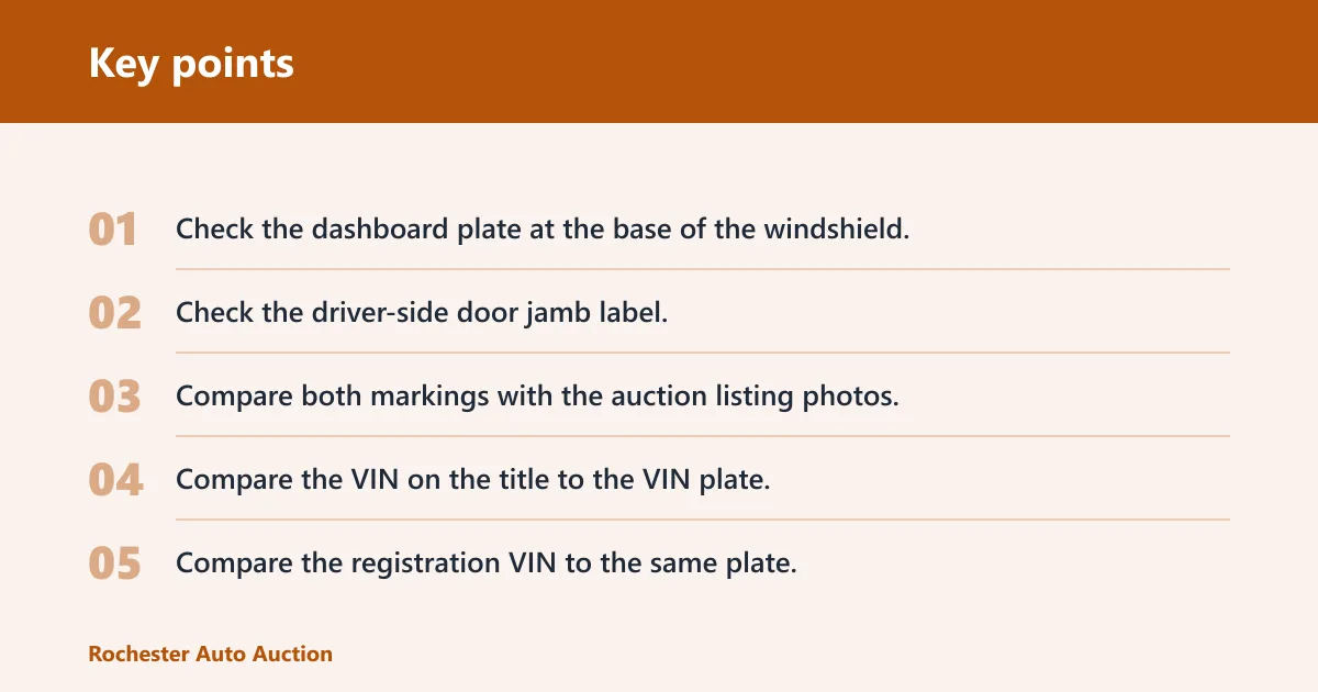 Key points: How do you verify the VIN before bidding?