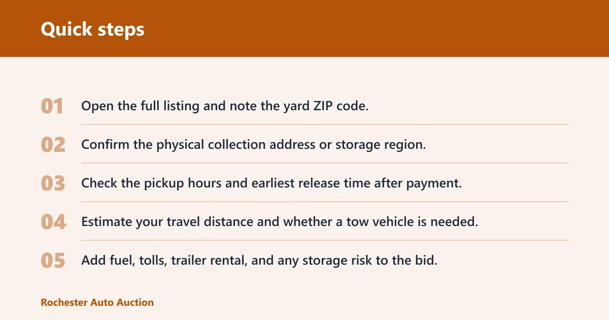 Quick steps: How to find nearby auction cars