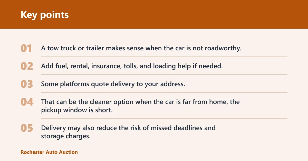 Key points: Pickup versus delivery cost comparison