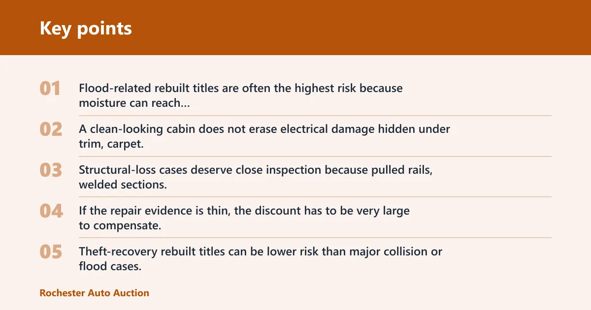 Key points: Which rebuilt titles are the riskiest?
