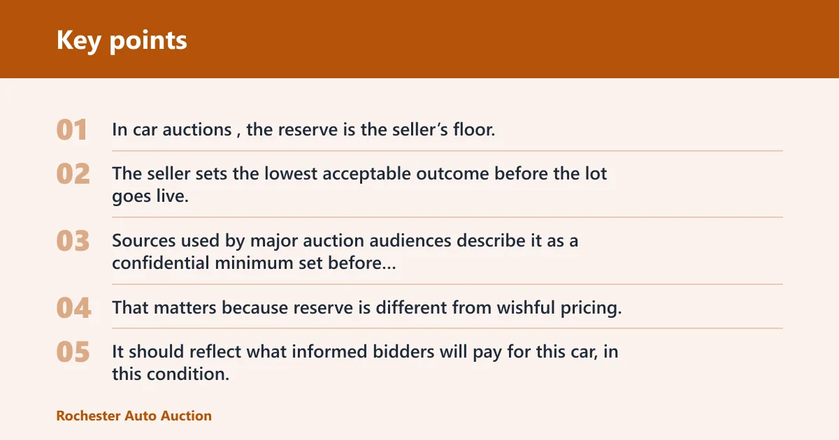 Key points: What is a reserve price at a car auction?