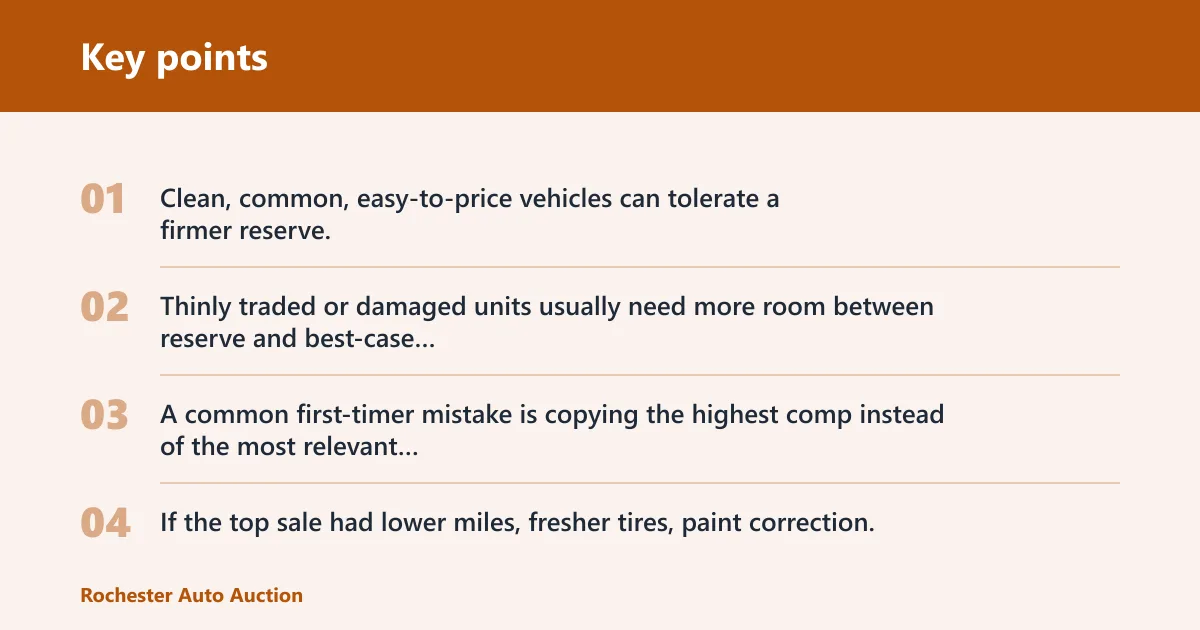 Key points: Reserve pricing decision table