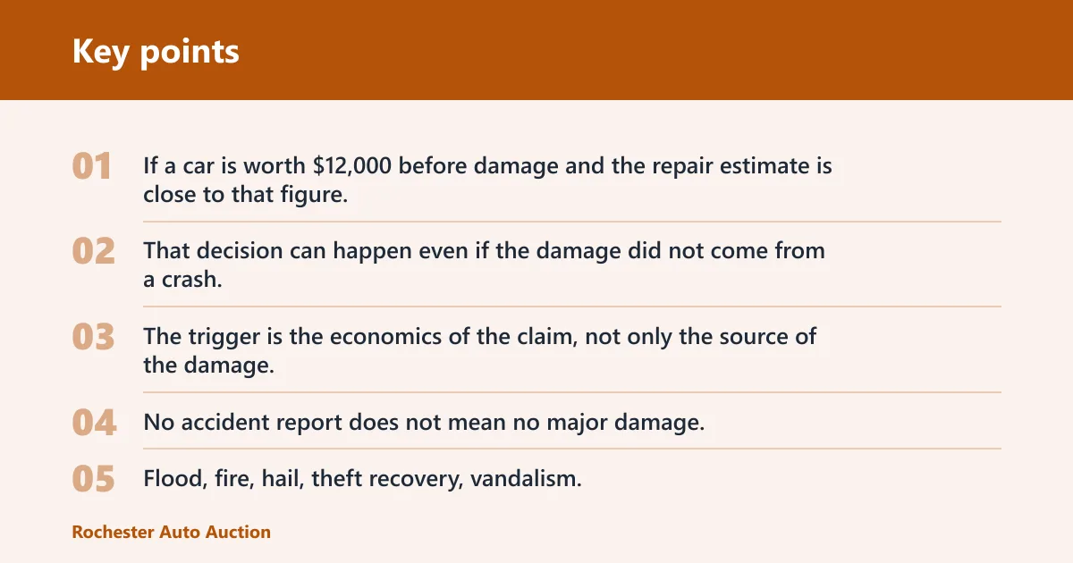 Key points: How a car gets branded total loss