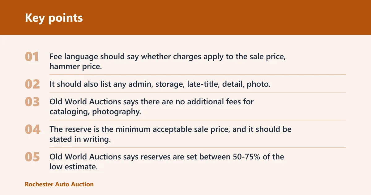 Key points: Fees, commission, and reserve terms