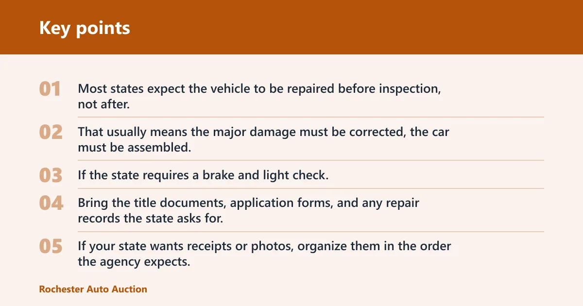 Key points: How do you pass a salvage inspection?