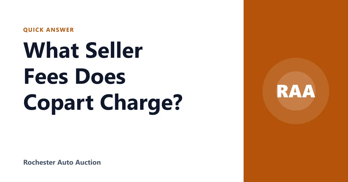 What Seller Fees Does Copart Charge?