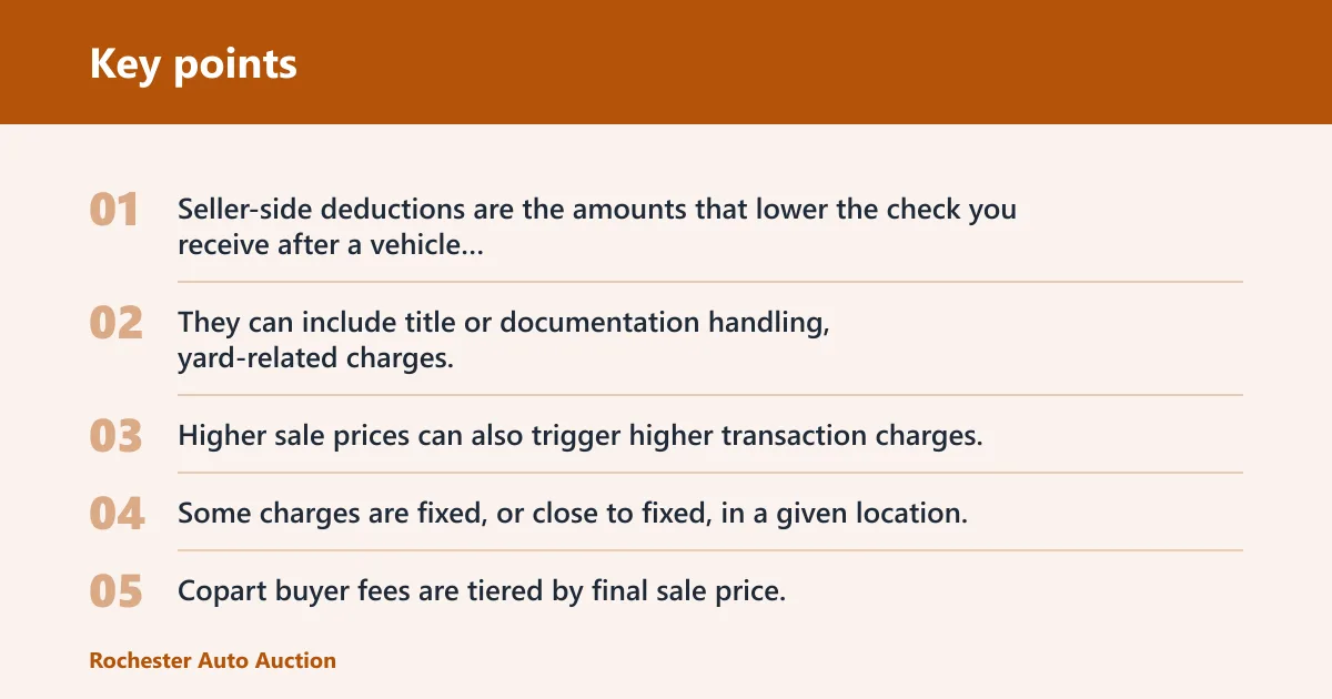Key points: Copart seller fees explained