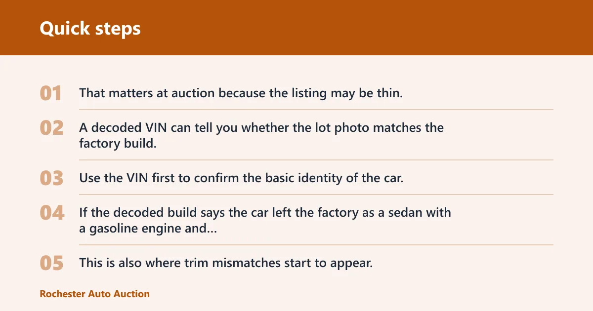 Quick steps: What a VIN check tells you