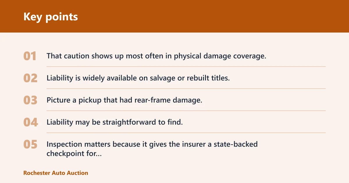 Key points: Are rebuilt titles harder to insure?