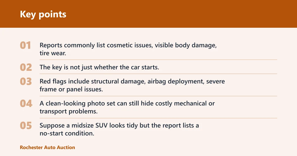 Key points: How do you read a condition report before bidding?